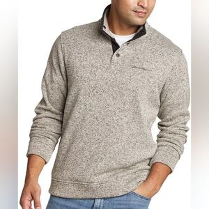 Eddie Bauer Cozy Men's Radiator Fleece Snap-Front Pullover Grey XXL